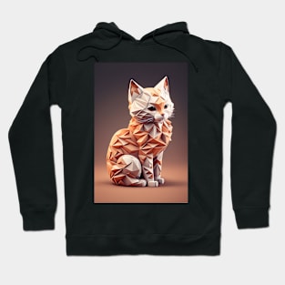 Cute Cat Portrait Paper Art Style Hoodie